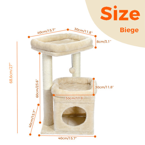 Tucker Murphy Pet™ Drace 23.6'' H Indoor Small Natural Sisal Plush Cat